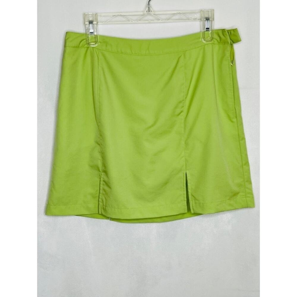 Ashworth weather systems light lime green athletic golf skort women's size 10